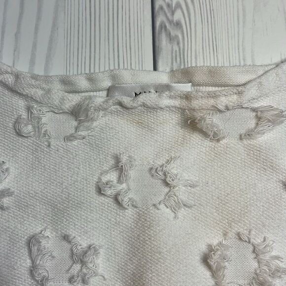 Milly white Circle Fringe bell sleeve cropped sweater Small - Picture 5 of 9
